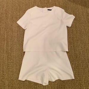 ZARA SQUARE WHITE PEEP BACK ROMPER